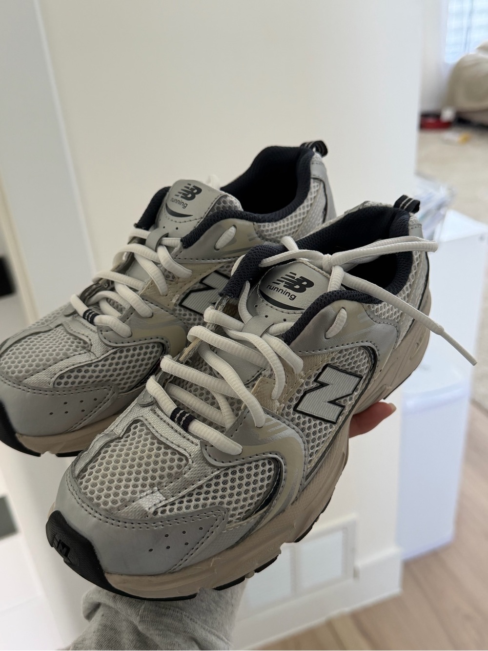 New Balance Sneakers in Light Gray and Black